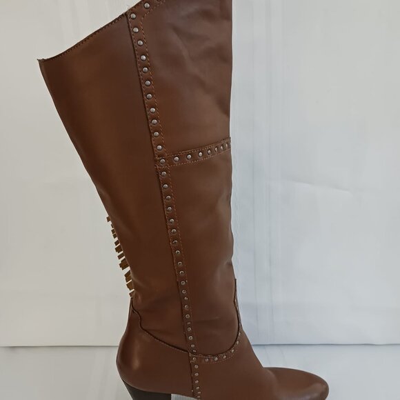 NIB Size 8.5M Nicole Ageless Rust Red Knee High - Picture 3 of 10